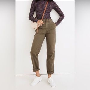 Madewell - Curvy Perfect Vintage Straight Workwear Pants, Olive
